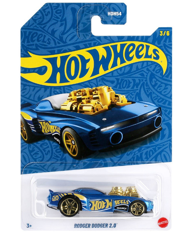 Hot Wheels Pearl & Chrome 58th Anniversary Rodeger Dodger 2.0 ~ Stock