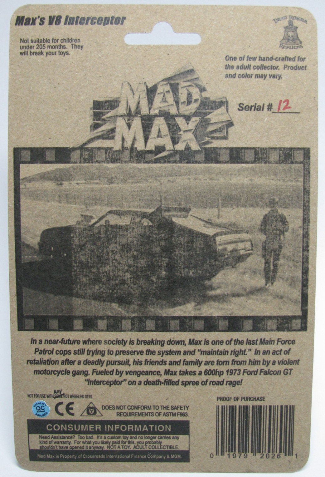 Mad Max 1979 Last V8 Interceptor Ford Falcon XB Custom Hot Wheels 1/64