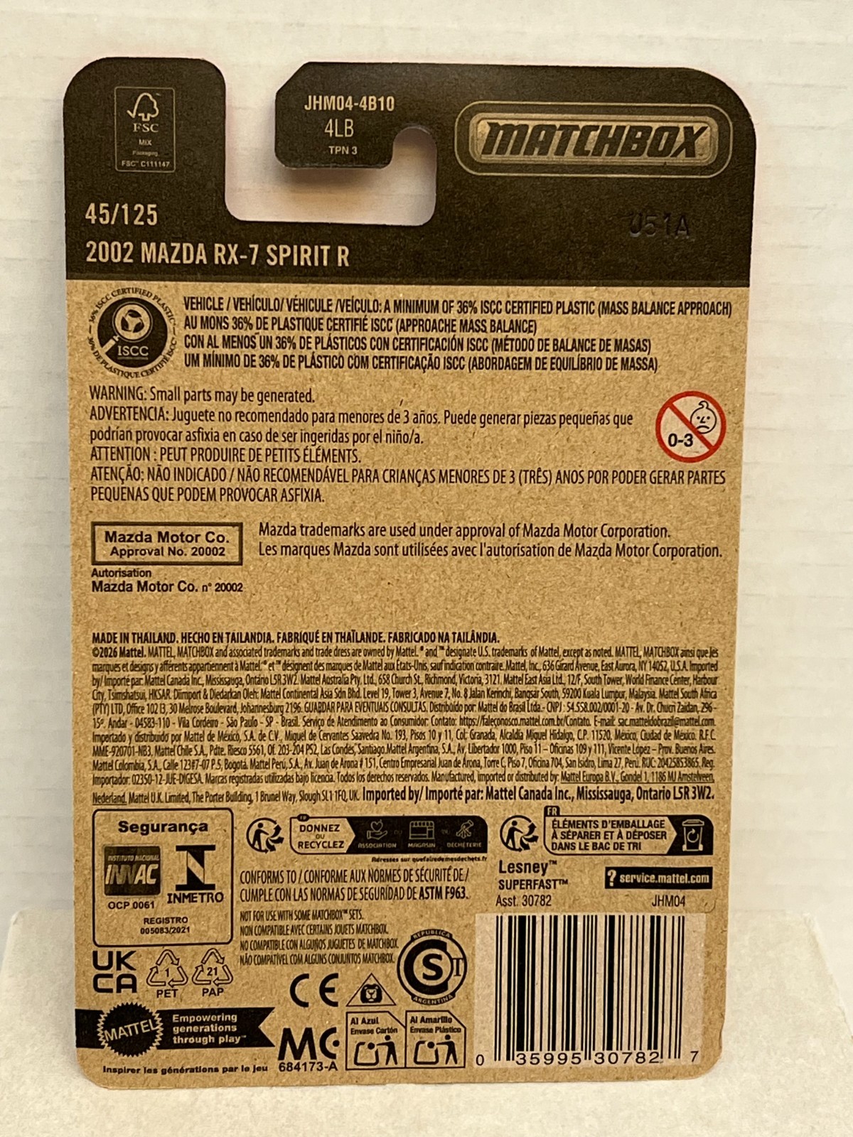 NIP 2026 Matchbox 2002 Mazda RX-7 Spirit R 45/125 Silver MBX Road Trip