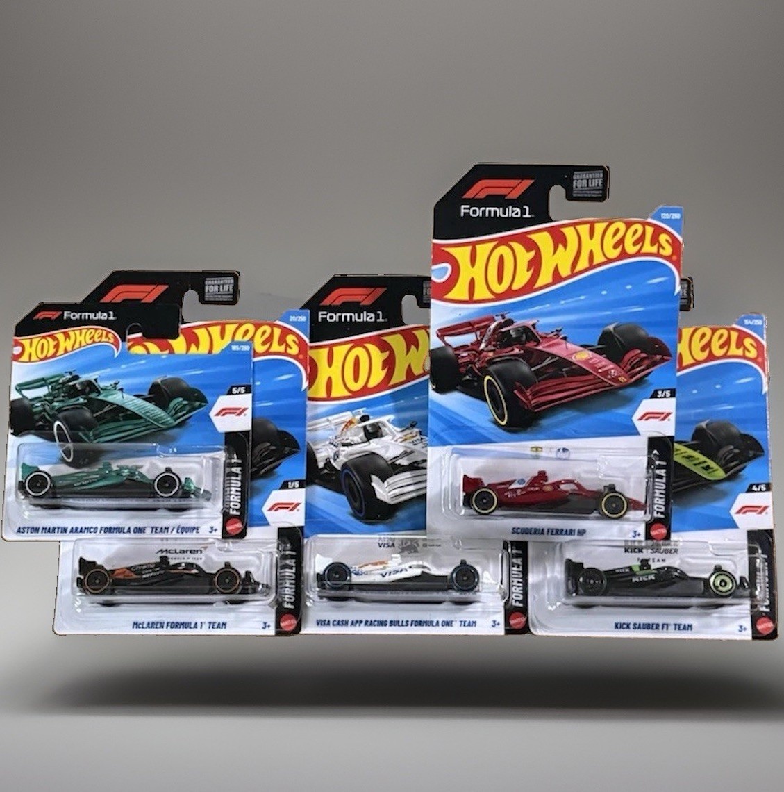 2026 Hot Wheels Formula 1 SET 5 McLaren Racing Bulls Ferrari KICK Aston Martin