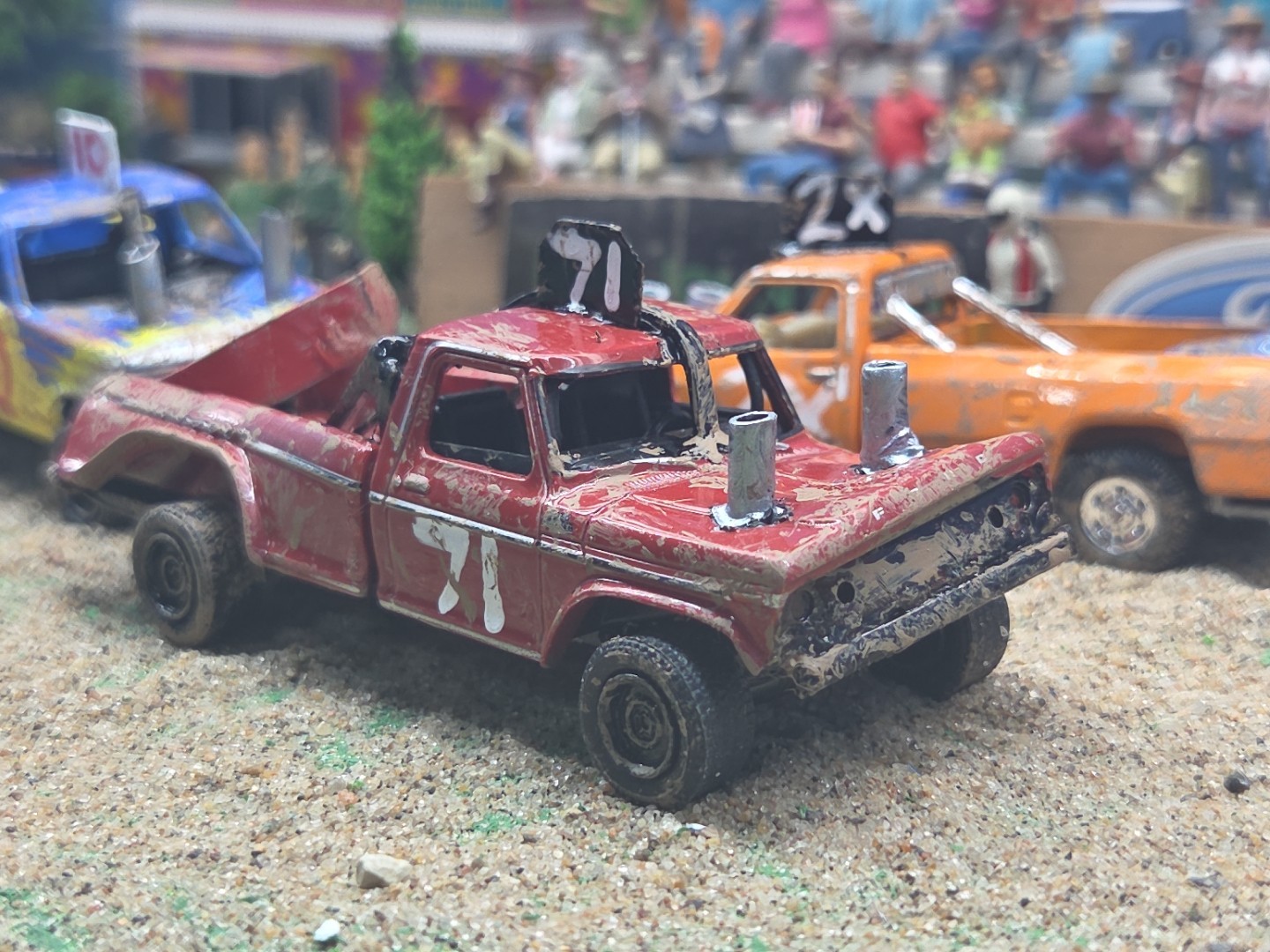 DEMO DERBY CUSTOM DEMOLITION Truck #71 1979 FORD F250 1/64 Junk Yard RANGER XLT