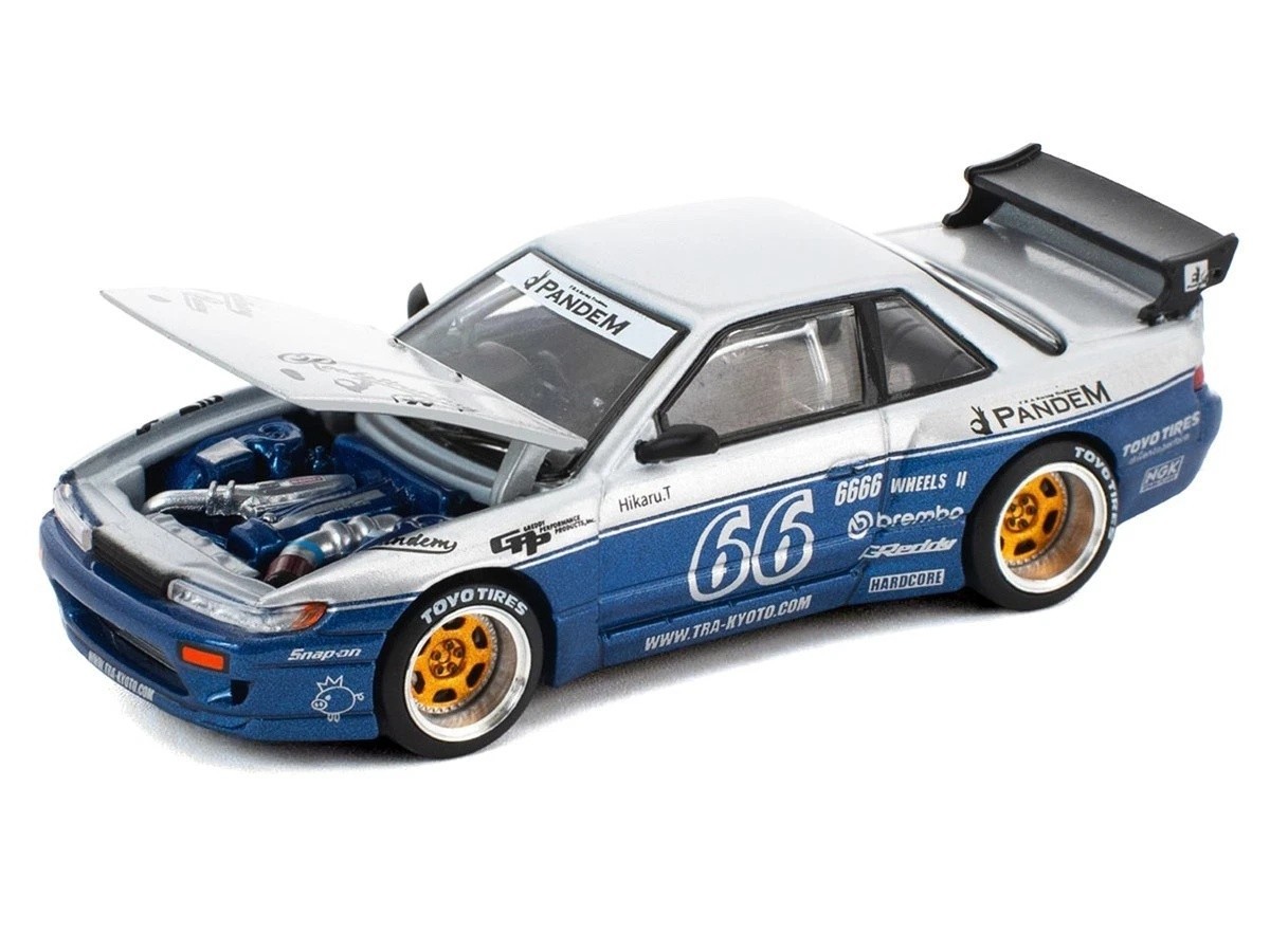 Pop Race Pandem Nissan Silvia S13 Moontech Blue 1:64 PR640264