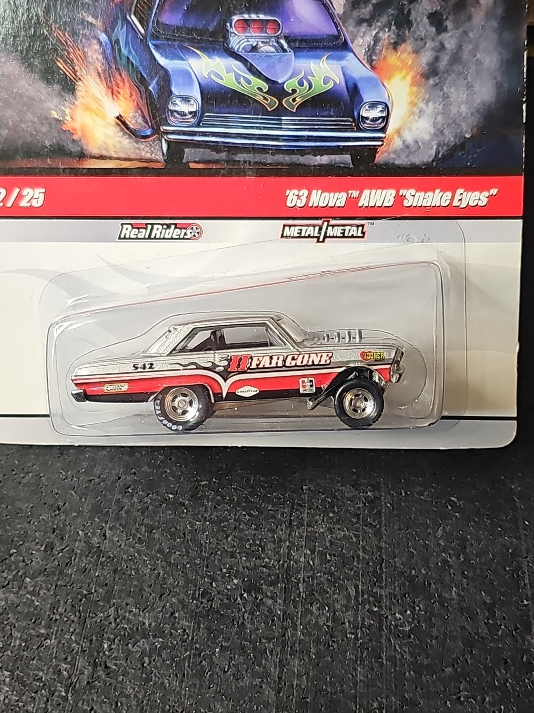 Hot Wheels Drag Strip Demons 1963 Chevy Nova AWB “Snake Eyes” D04