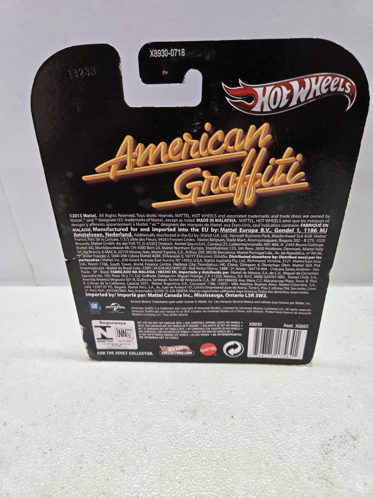 Hot Wheels 2013 American Graffiti 58 Impala White 1/64 Retro Entertainment X8930