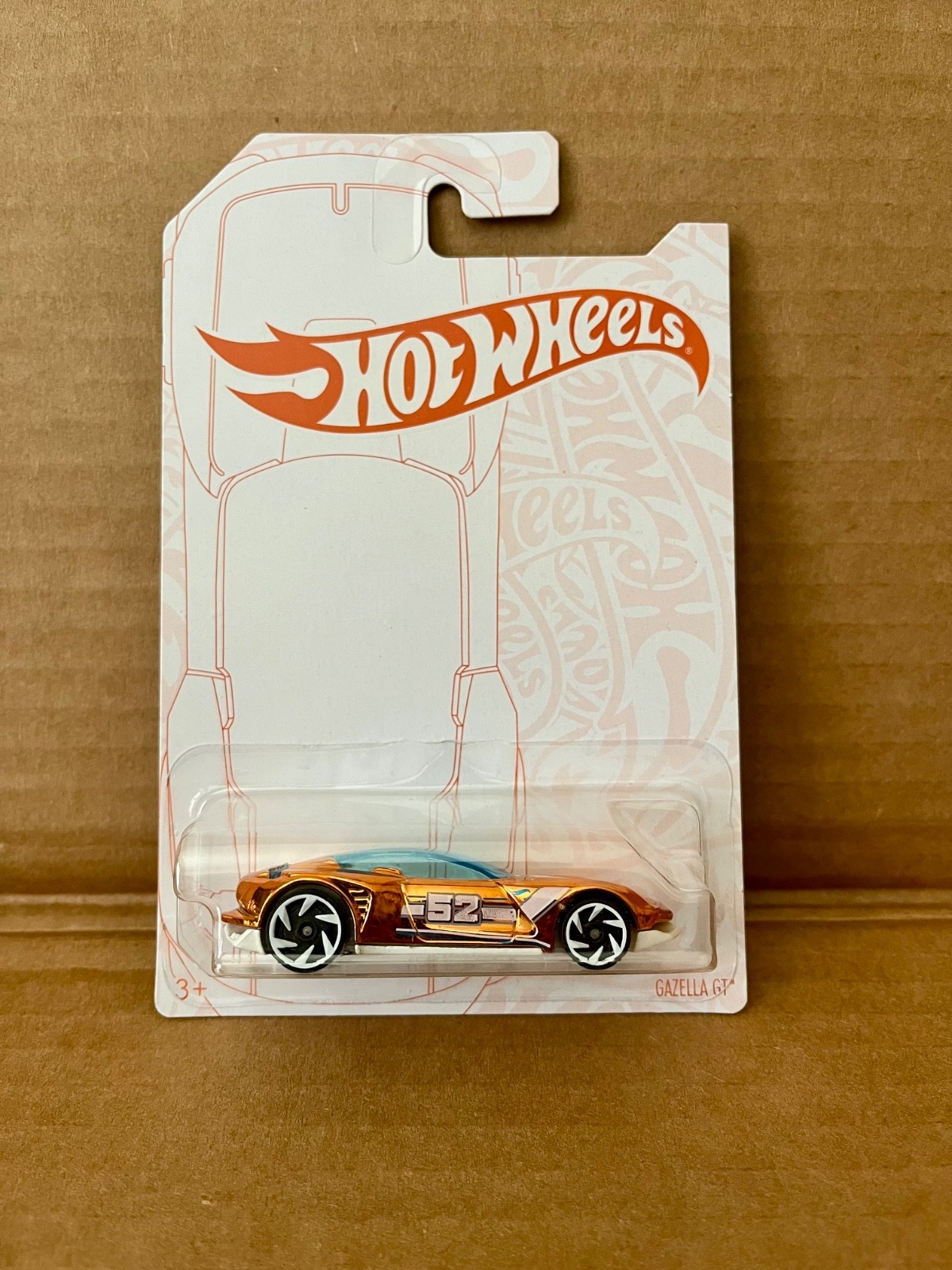 2020 Hot Wheels 52nd Anniversary Pearl and Chrome Gazelle GT Gold Chase