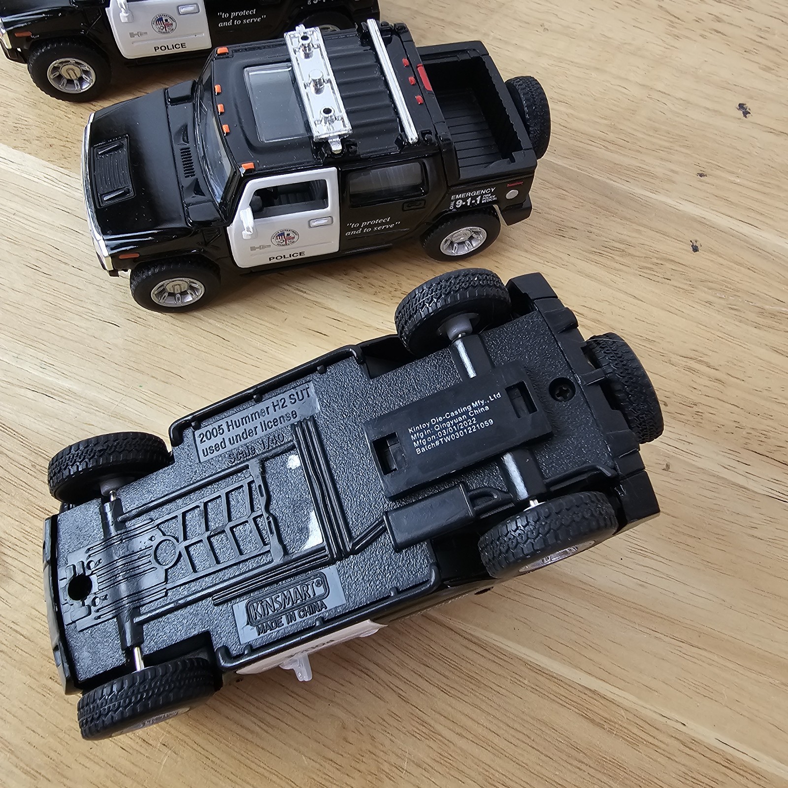 Kintoy Die-Cast Lot 3 Police Cars Trucks Black White “To Protect and to Serve”