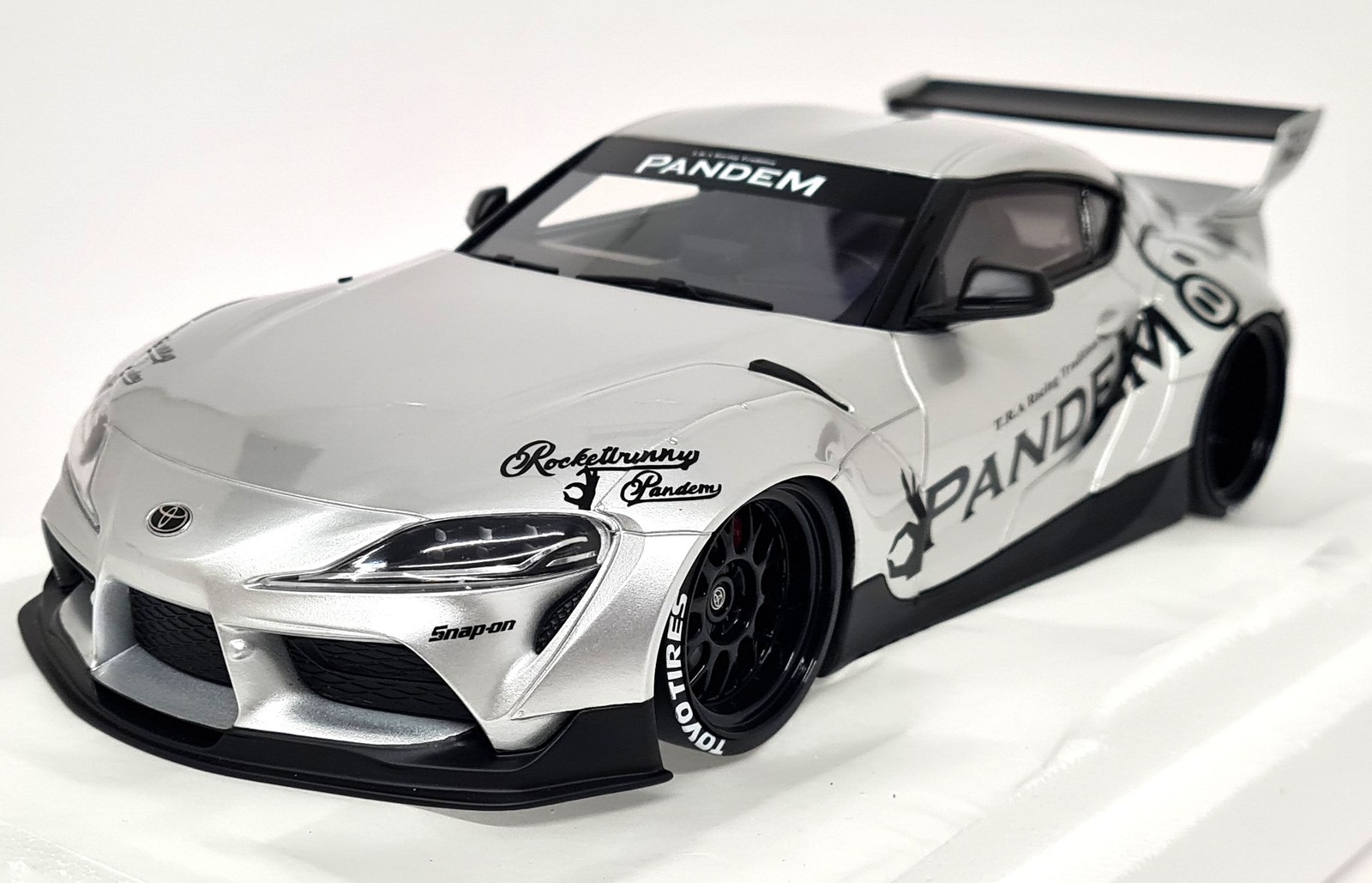 TopSpeed 1/18 – Toyota GR Supra Pandem V1.0 Silver Resin Scale Model Car