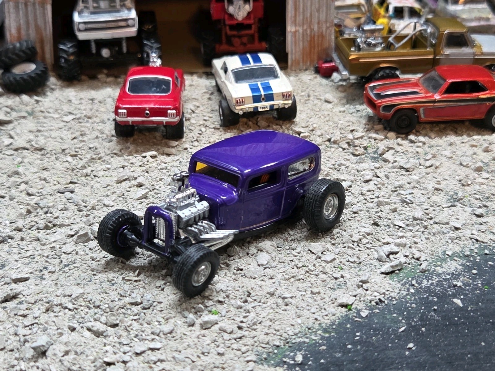 Custom 1:64 street Rat Rod lowered hot FORD chopped panel paddy wagon HotWheels
