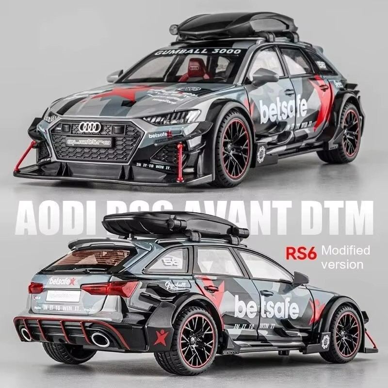 1:24 Audi RS6 Racing Car Diecast Alloy Metal Vehicle Model Collection Gift NEW