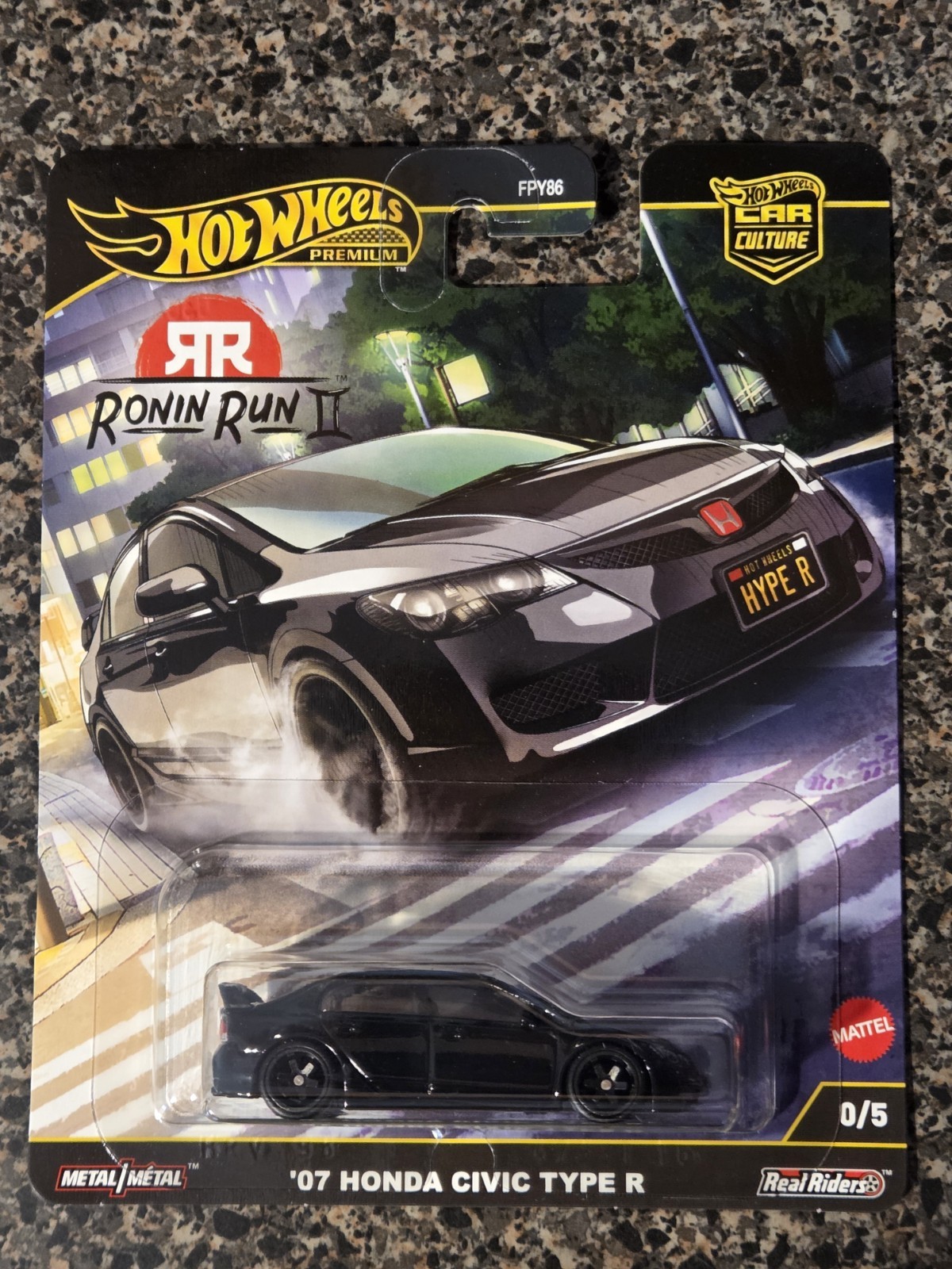 2025 HOT WHEELS PREMIUM ’07 HONDA CIVIC TYPE R RONIN RUN II *CHASE* 0/5 HTF 1:64