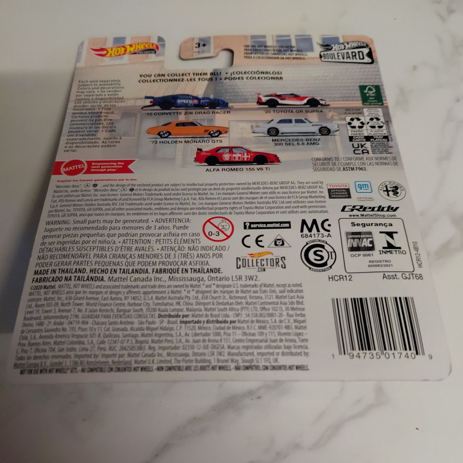 2022 HOT WHEELS 1:64 PREMIUM BOULEVARD #51 BLUE ’12 CORVETTE Z06 DRAG RACER