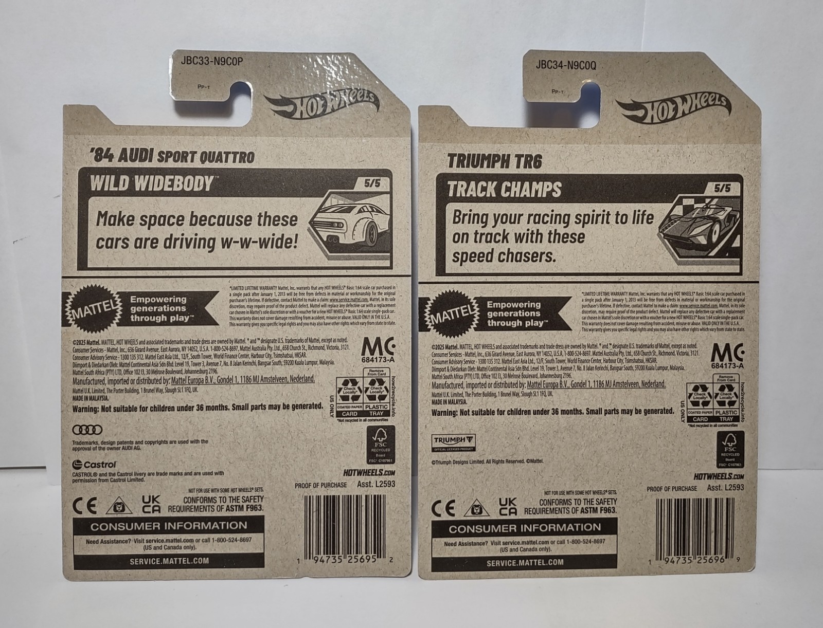 Hot Wheels Treasure Hunt ’84 Audi Sport Quattro Triumph TR6 Race Car TH Lot 2