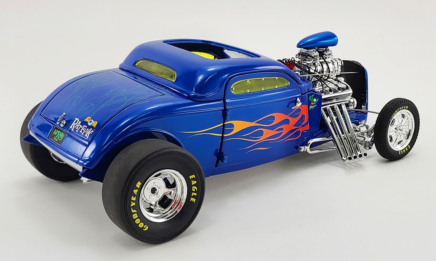GMP 1/18: Rat Fink Blown 34 Ford Coupe Hemi Hot Rod Dragster L.E.