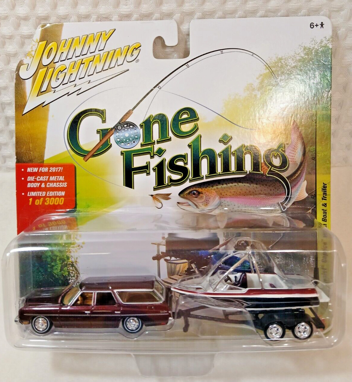 GONE FISHING 1973 CHEVY CAPRICE WAGON BOAT & TRAILER 2017 JOHNNY LIGHTNING SET