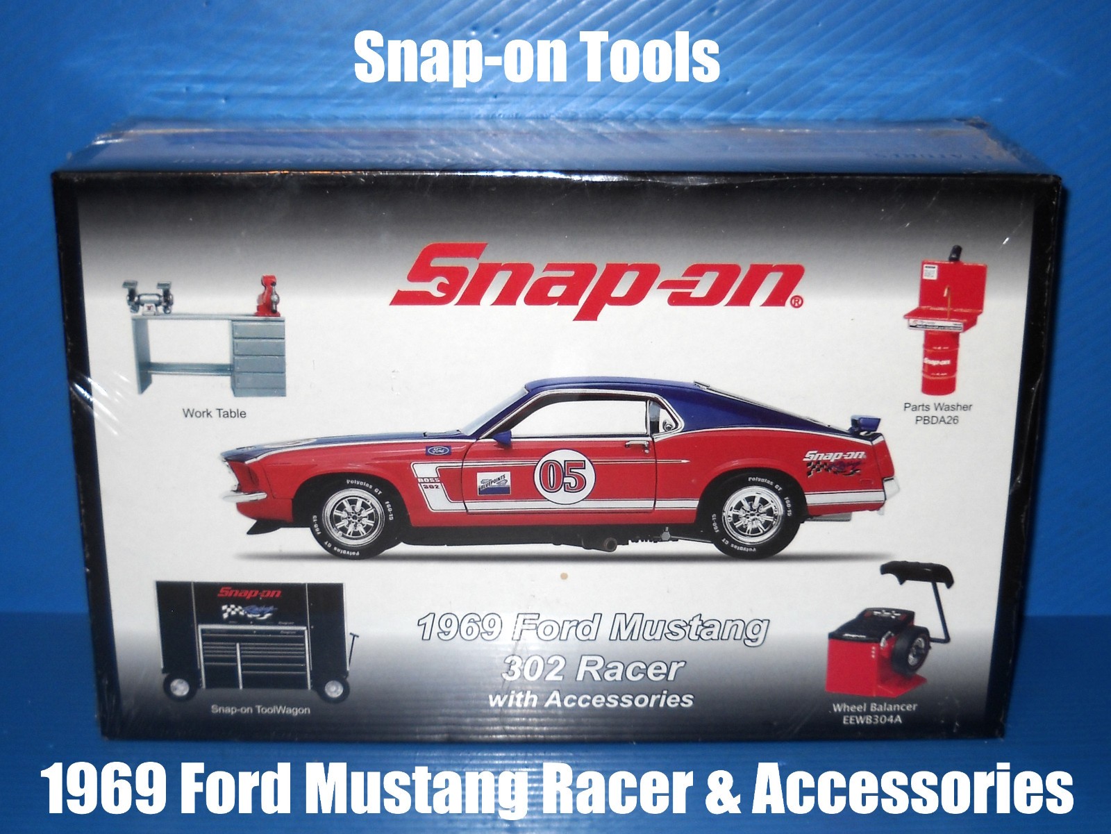Snap-On 1969 Ford Mustang 302 Racer with Accessories – New Sealed Box – See Pics