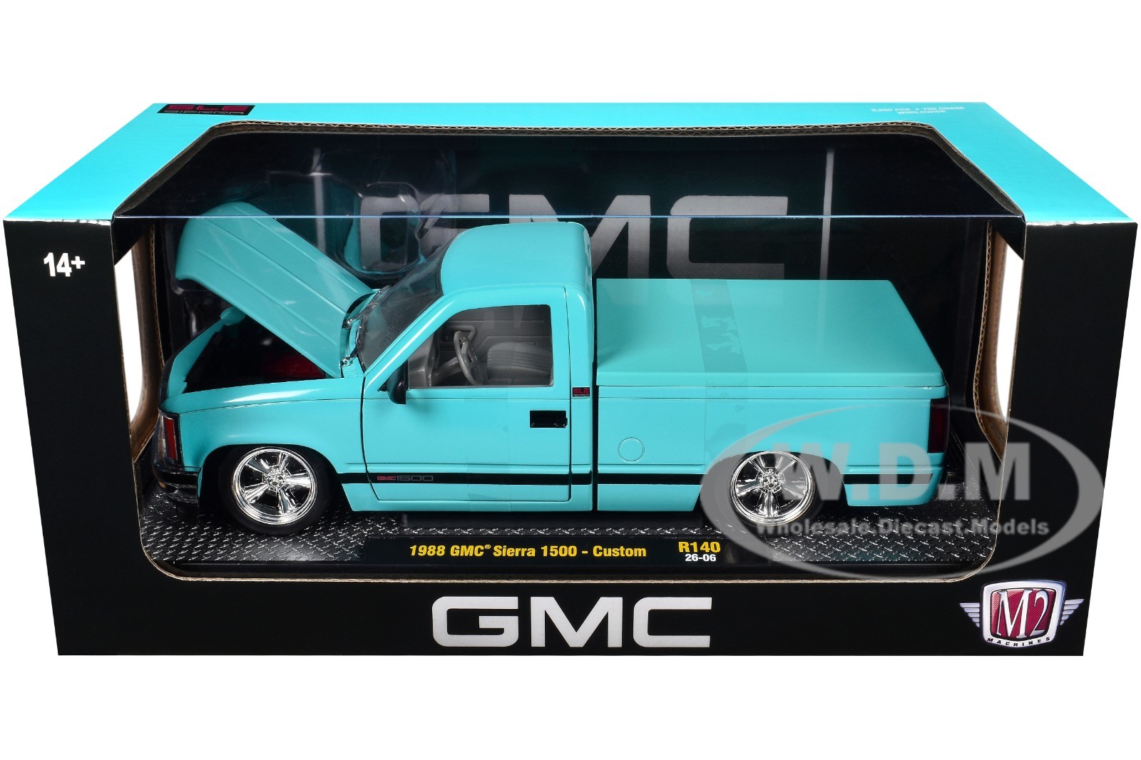 1988 GMC SIERRA 1500 CUSTOM PICKUP LIGHT BLUE 1/24 DIECAST BY M2 40300-140 B