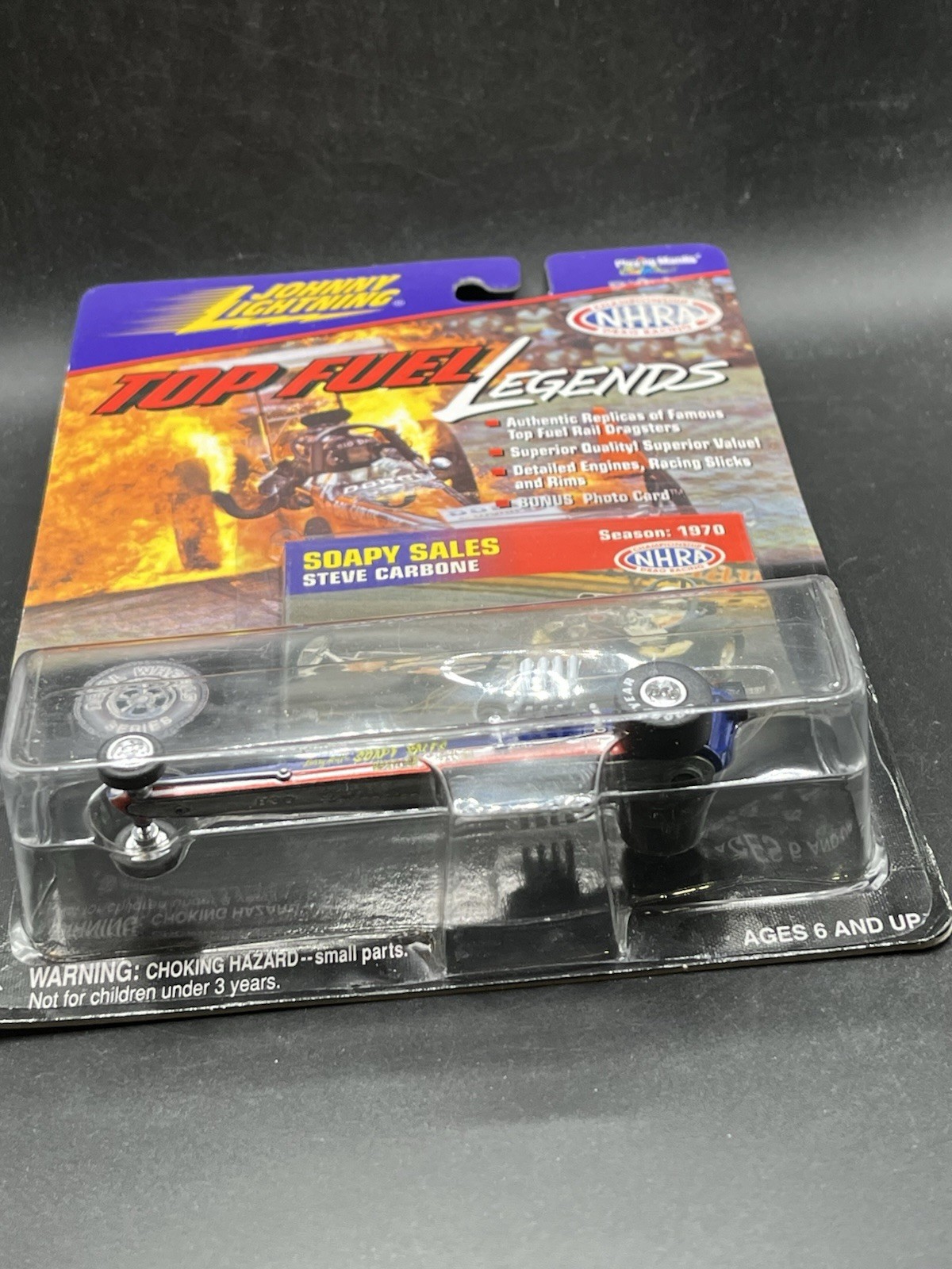Johnny Lightning 1999 Top Fuel Legends Soapy Sales Steve Carbone Season: 1970