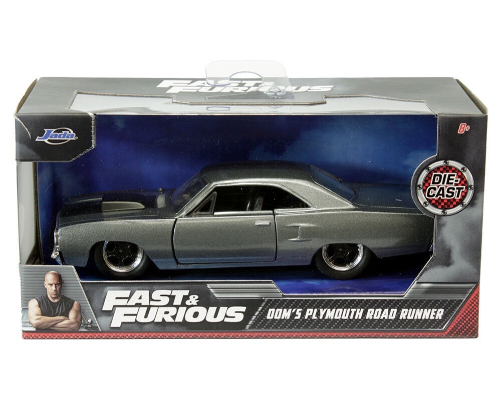 Dom’s 1970 Plymouth Road Runner Hard Top Jada Diecast Model Tot Car 5″, 1:32