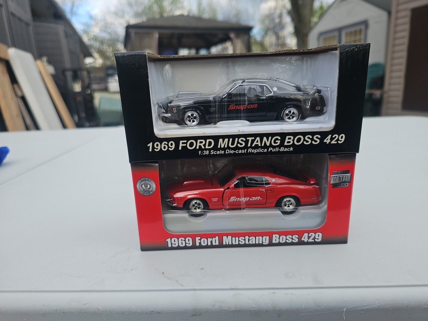 Vintage LOT OF 2 Snap On 1969 Ford Mustang Boss 429 1:38 Scale Pull Back Action