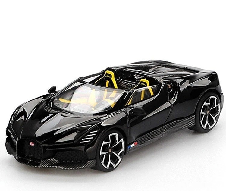 Mini GT 1:64 Bugatti W16 Mistral Black Diecast Model Car MGT01058-3H
