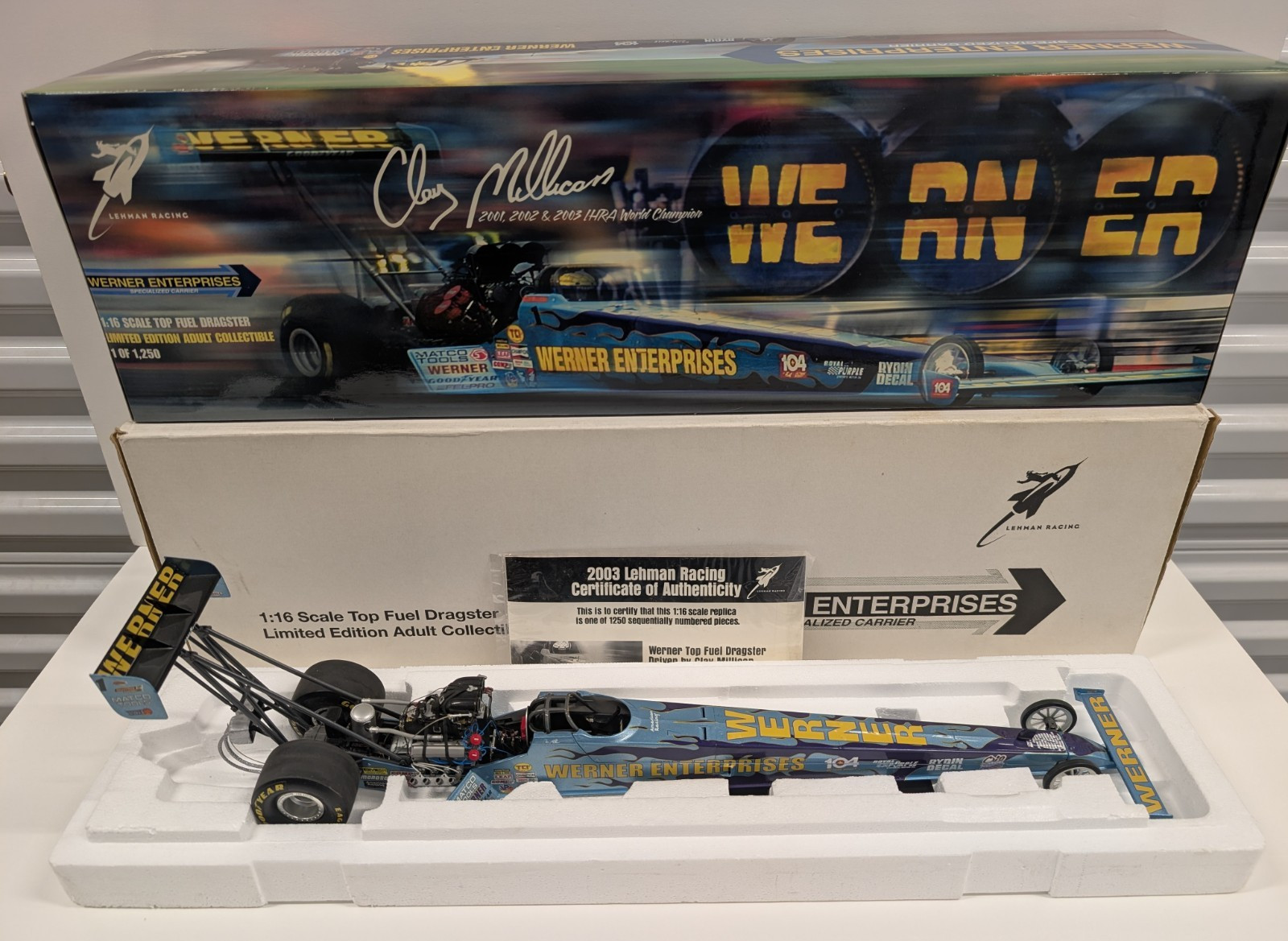 Milestone Werner Enterprises Clay Millican 1/16 Scale Top Fuel Dragster NHRA