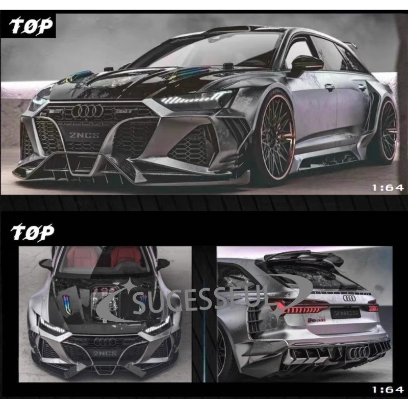 Top TOP64RS6 1/64 RS6 2NCS Wagon Racing Sports Metal Diecast Model Car