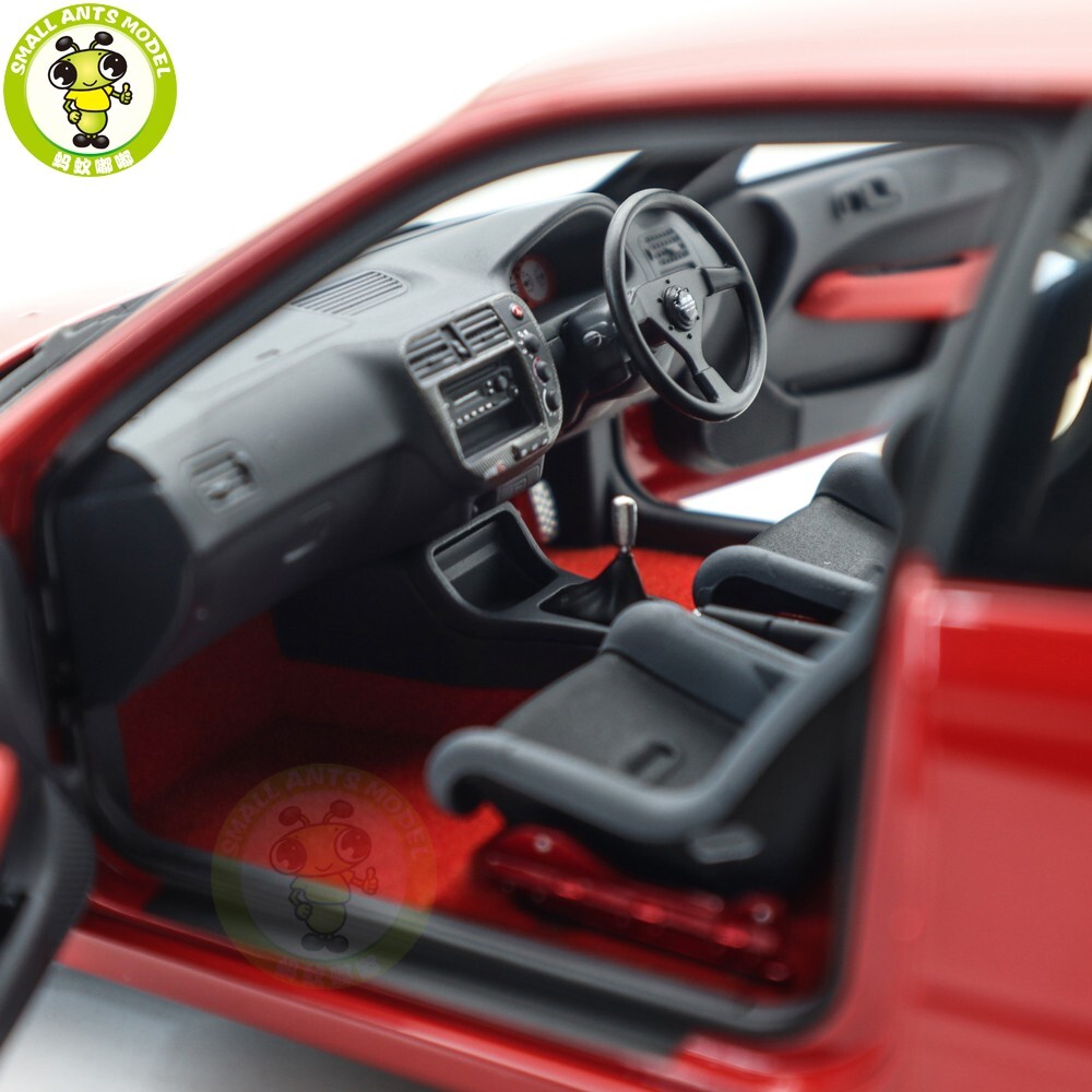 1/18 MOTORHELIX Honda CIVIC Type R EK9 MUGEN POWER Red Diecast Model Car