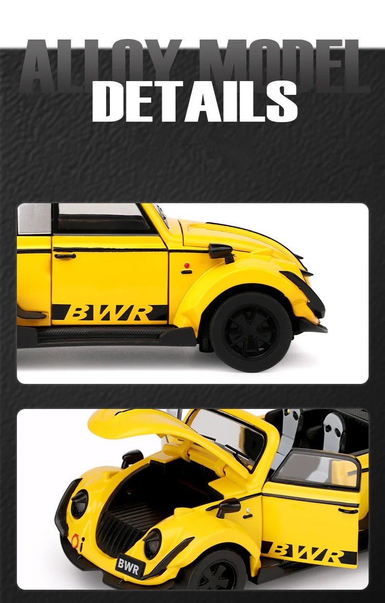 1:32 Beetle Type 1 Alloy Modified Wide Body Sports Car Model Diecasts Metal Clas