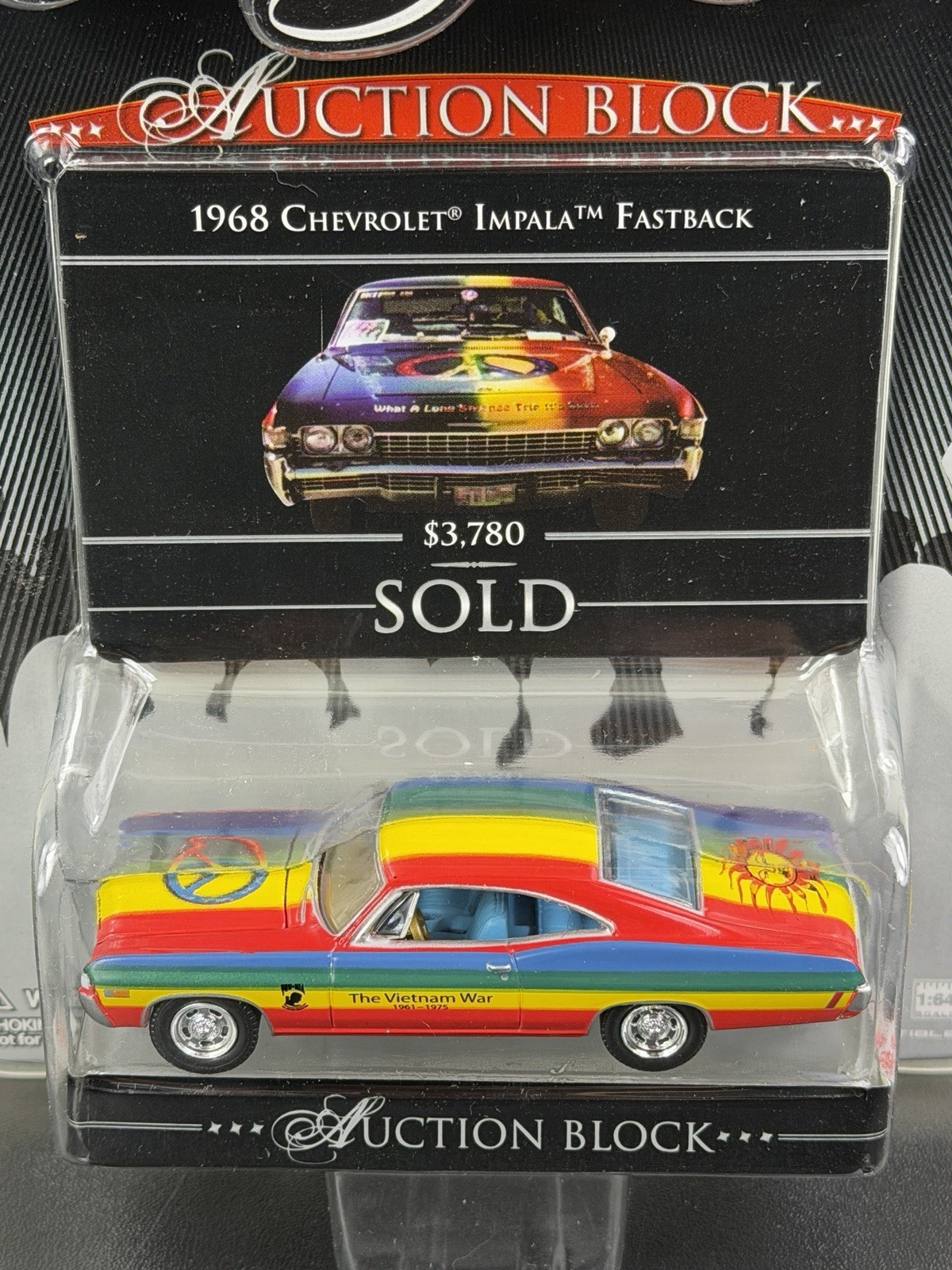 Greenlight Barrett-Jackson Auction Block 1968 Chevy Impala Fastback Vietnam NIP