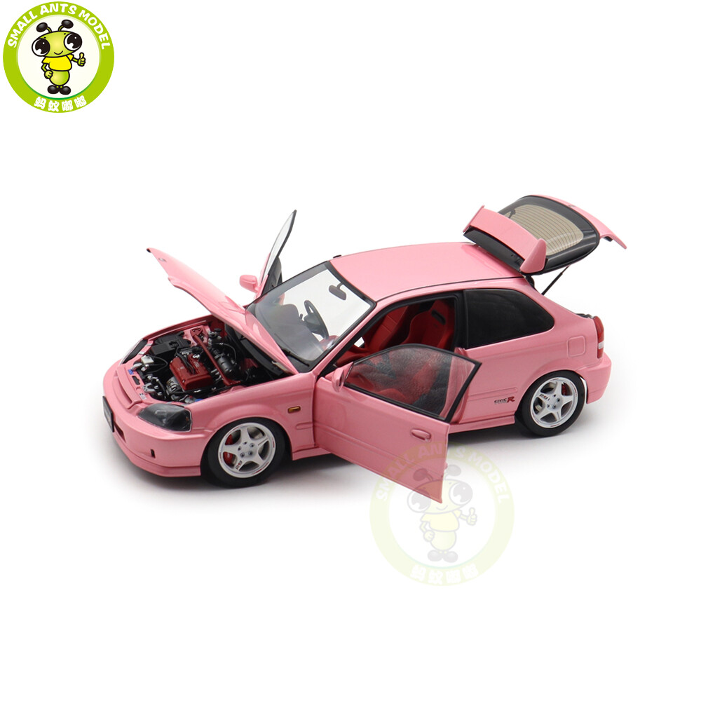 1/18 MOTORHELIX Honda CIVIC Type R EK9-120 Pink EVO Wheels Diecast Model Car
