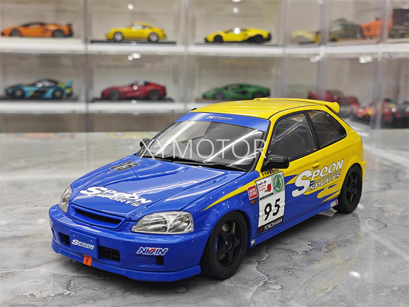 Motorhelix 1/18 Honda Civic Type R EK9 spoon #95 Model Car Gifts Collection