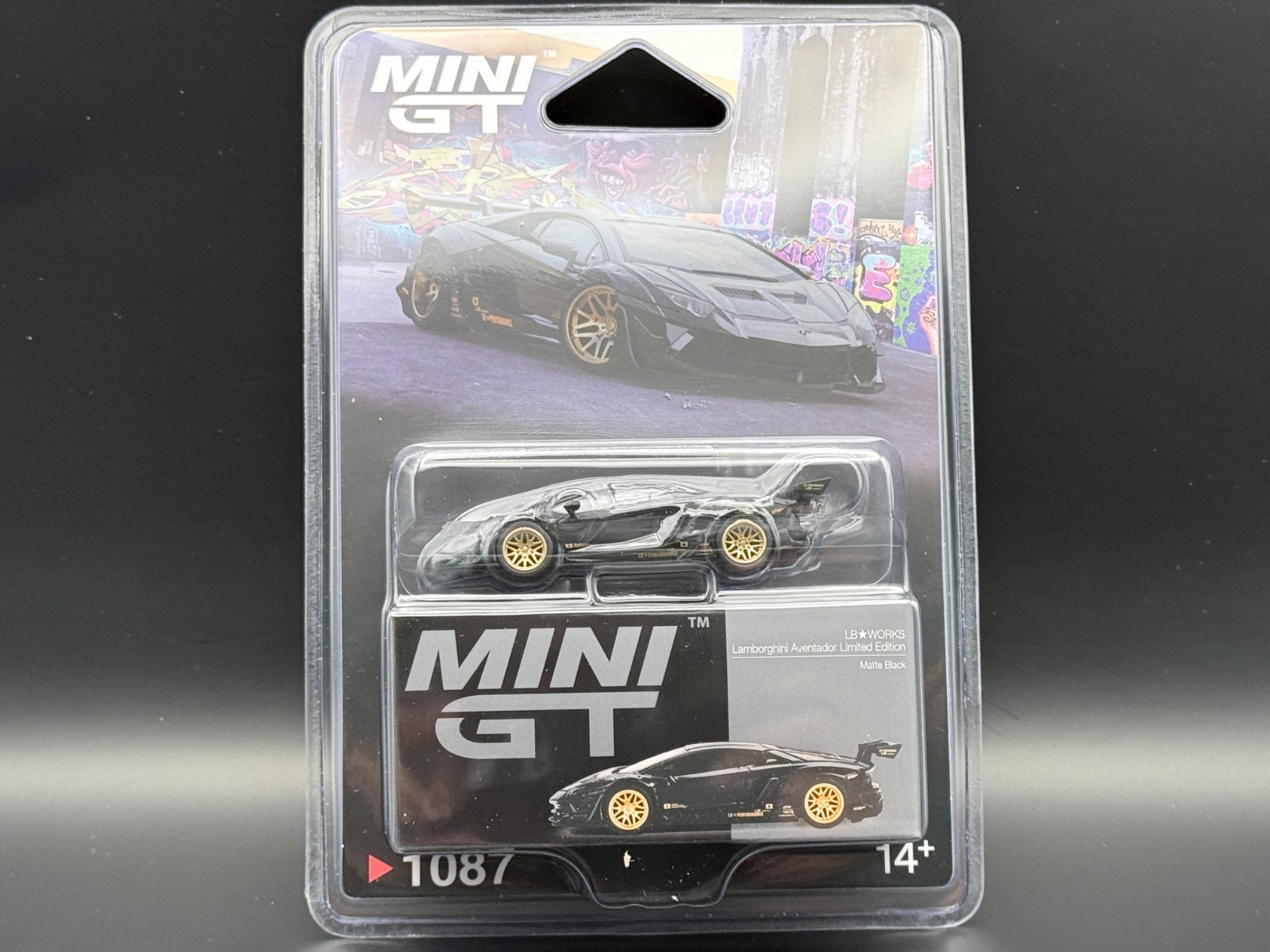 Mini GT LB-WORKS Lamborghini Aventador Matte Black #1087 1/64