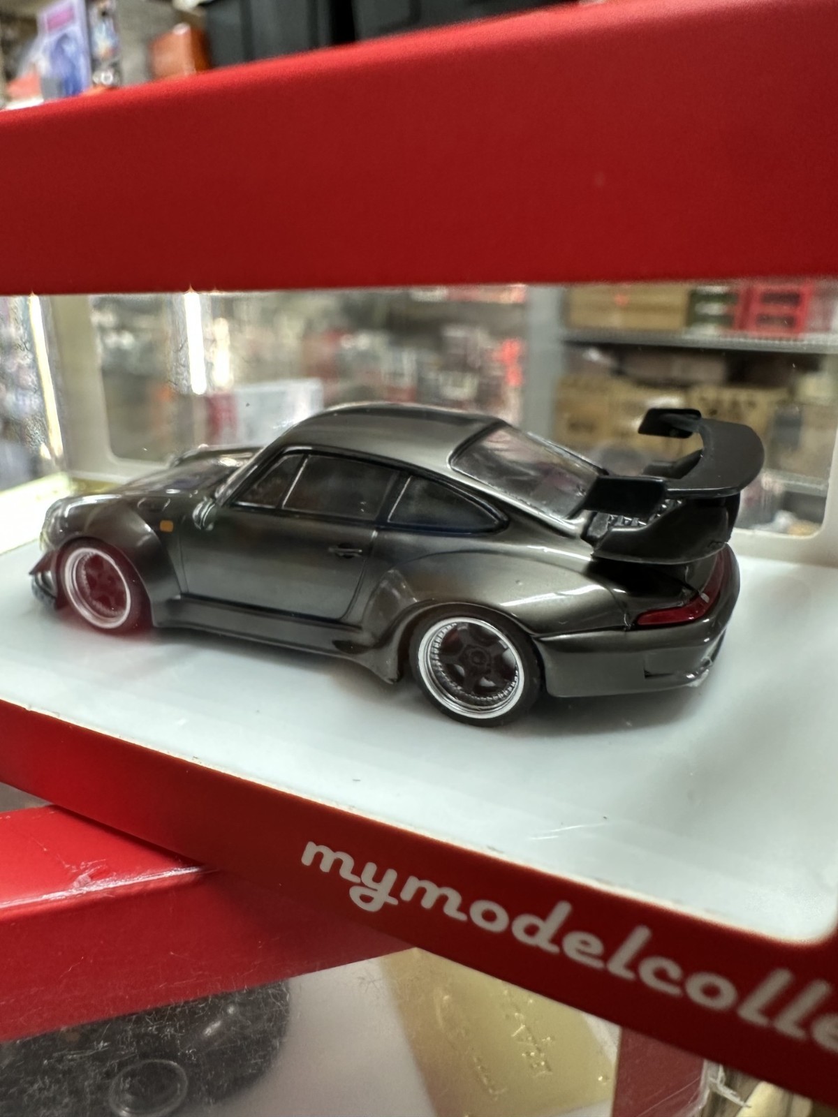 PORSCHE RWB 993 CHROME PEARL GRAY 1/64 DIECAST CAR MODEL BY MY MODEL COLLECT MC
