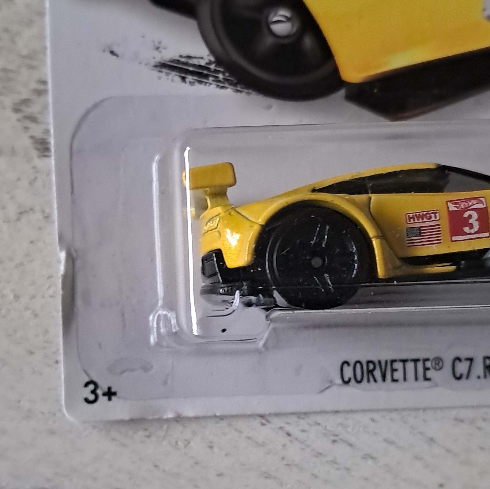 Hot Wheels Yellow Chevrolet Corvette C7R #3 TRACK STARS HW RACE 155/250