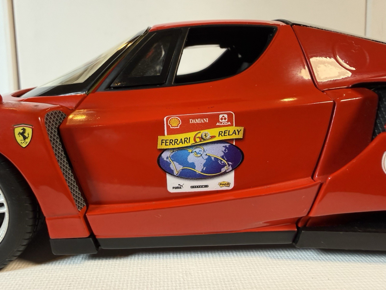 🔥 Hot Wheels 1:18 Enzo Ferrari 60 RELAY Red 2002 SHELL PUMA ALCOA LOOSE🔥