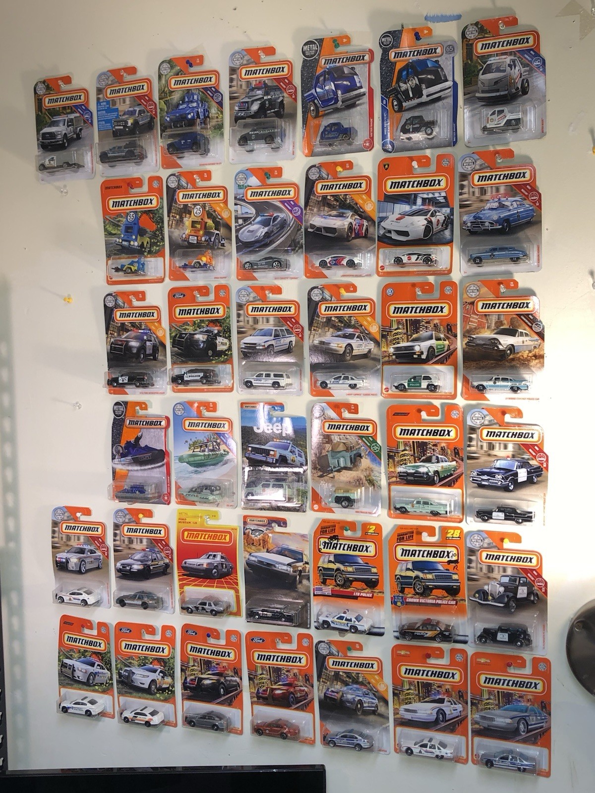 39 matchbox police cars lot New On Card Great Condition Vintage Various Years