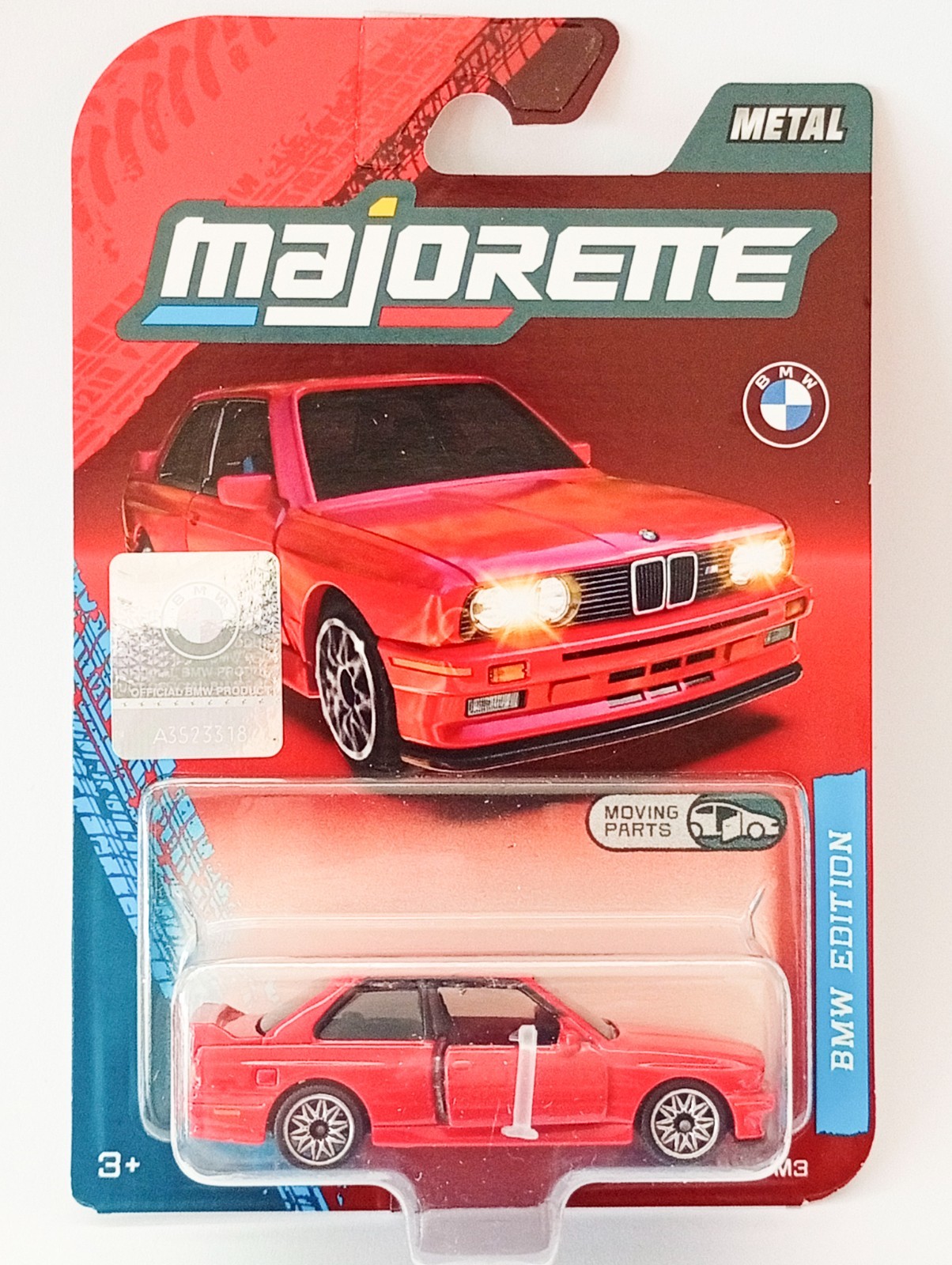 Majorette BMW M3 E30 Red 1:64 (3″) in Long Package
