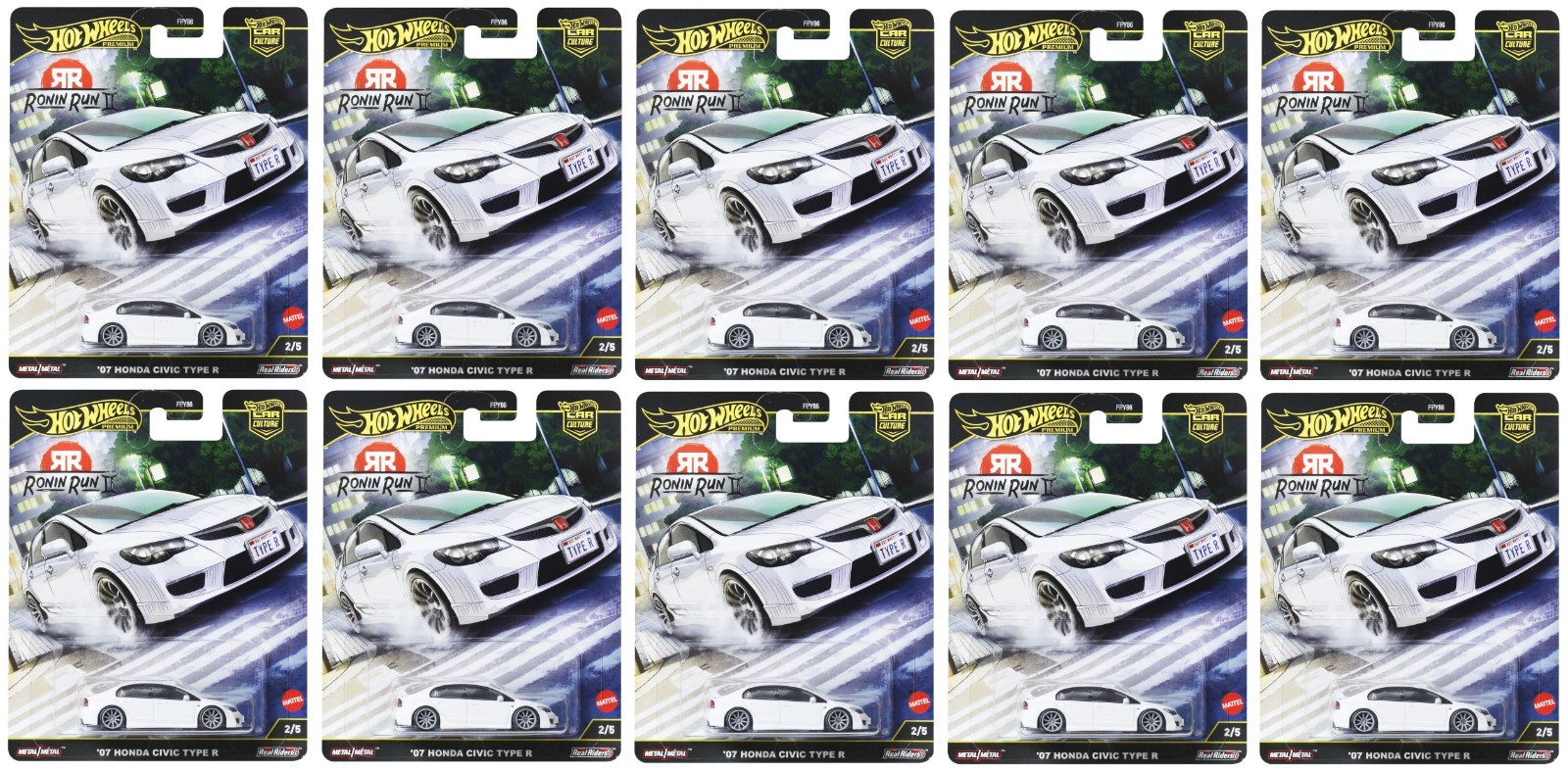 Hot Wheels Car Culture 2025 Ronin Run II ’07 Honda Civic Type R 2/5 Case of 10