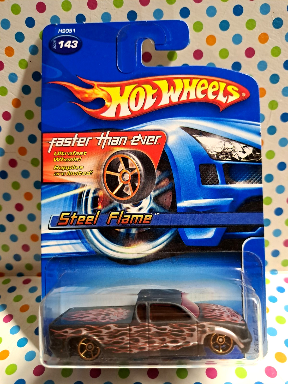 HOT WHEELS 2005 COLLECTOR No 143 FASTER THAN EVER STEEL FLAME NEW