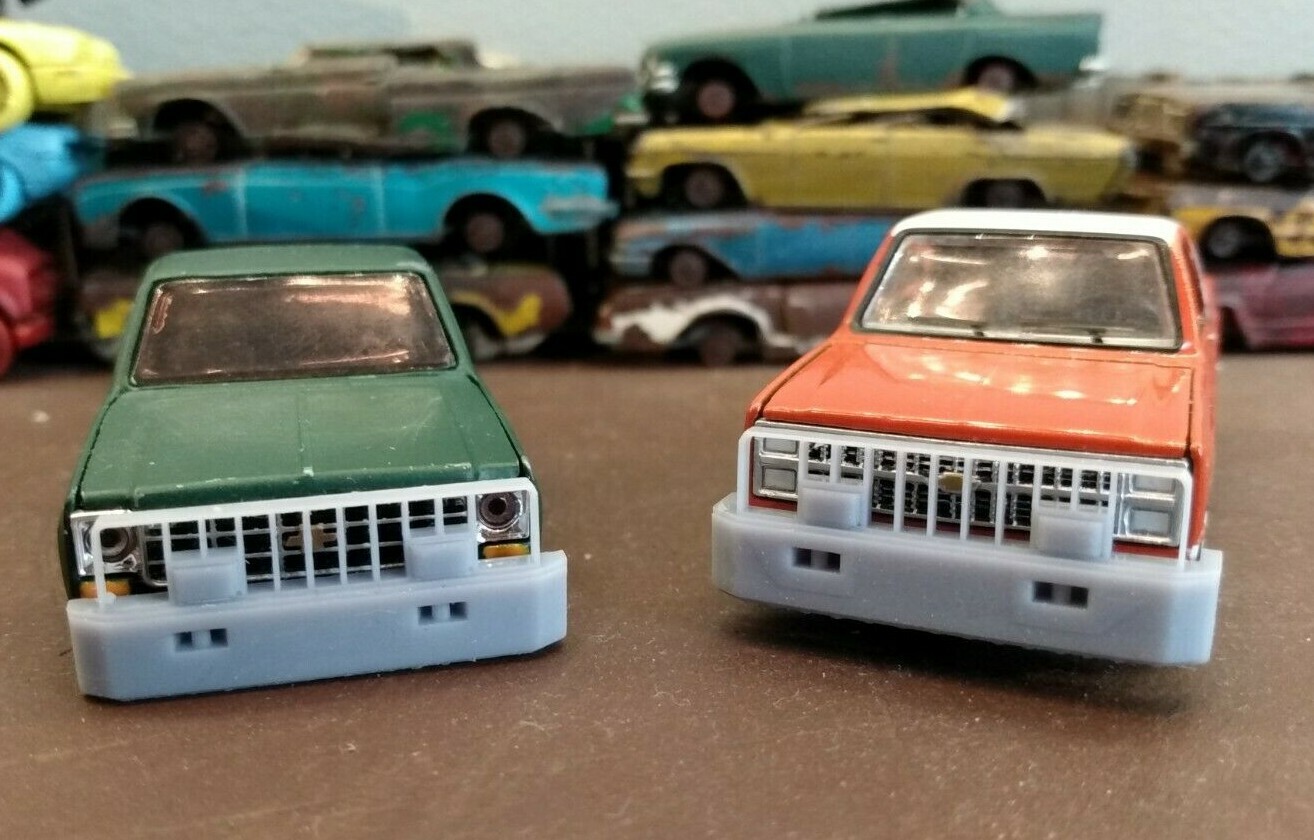 1/64 wrecker push bumper for Greenlight/M2 squarebody cabs 3d printed