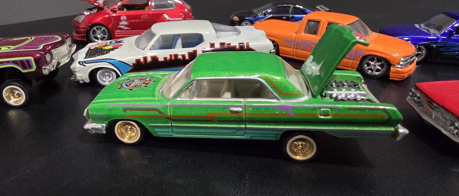 Lowrider Toy Cars. Moveable Wheels.Dub Trucks. Hot Wheels. Vintage 90s Cars lot!
