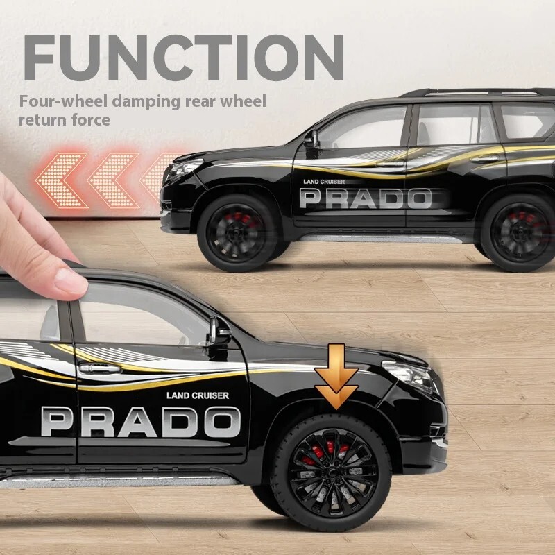 1/18 Toyota Land Cruiser Prado GX White Diecast Model Car Gifts For Friends