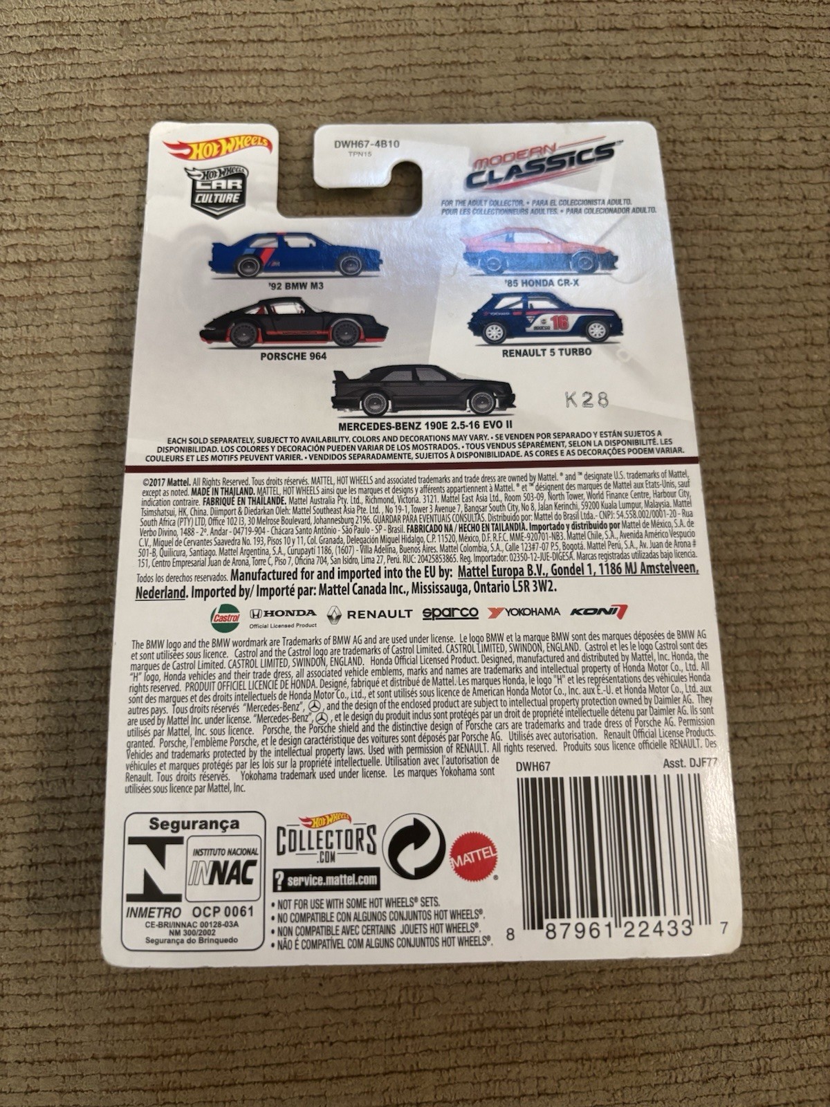 Hot Wheels 2017 Porsche 964 Black Modern Classics Car Culture 3/5 Real Riders