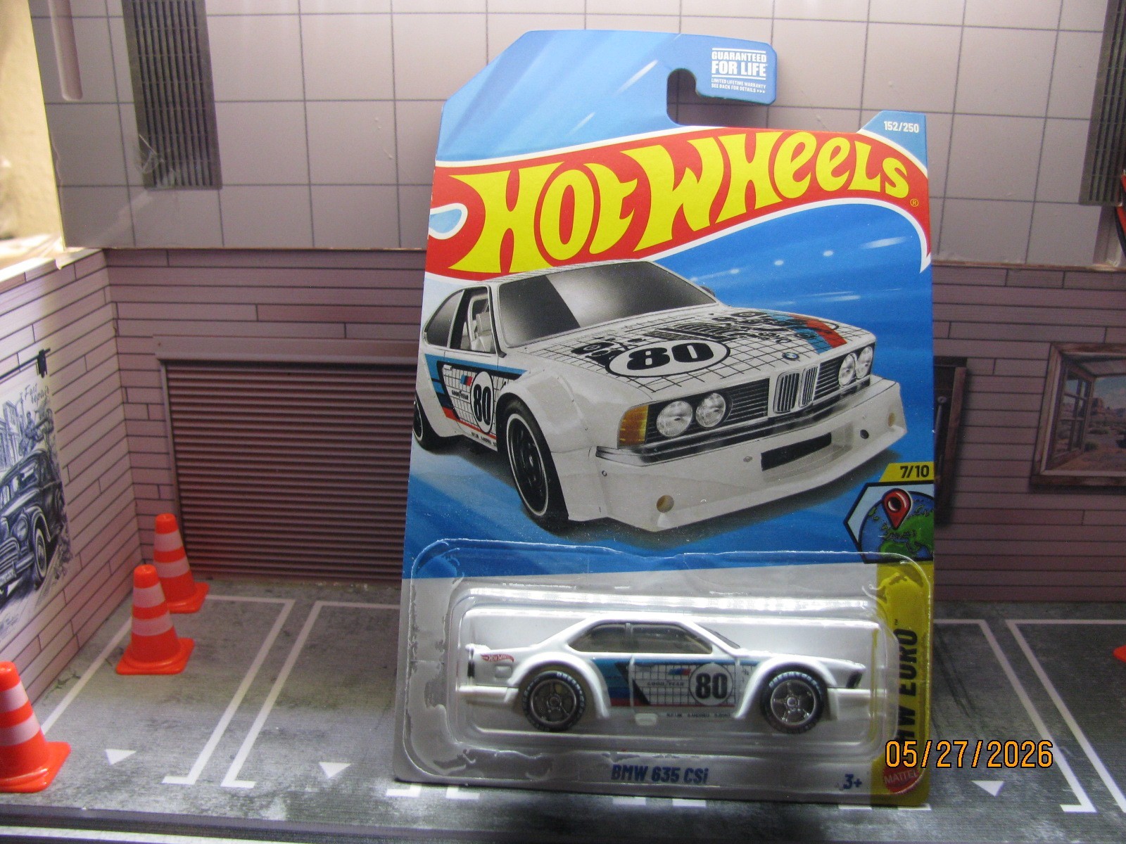 2026 Hot Wheels White BMW 635 CSi 152/150 HW Euro, w/Real Riders Wheel Swap