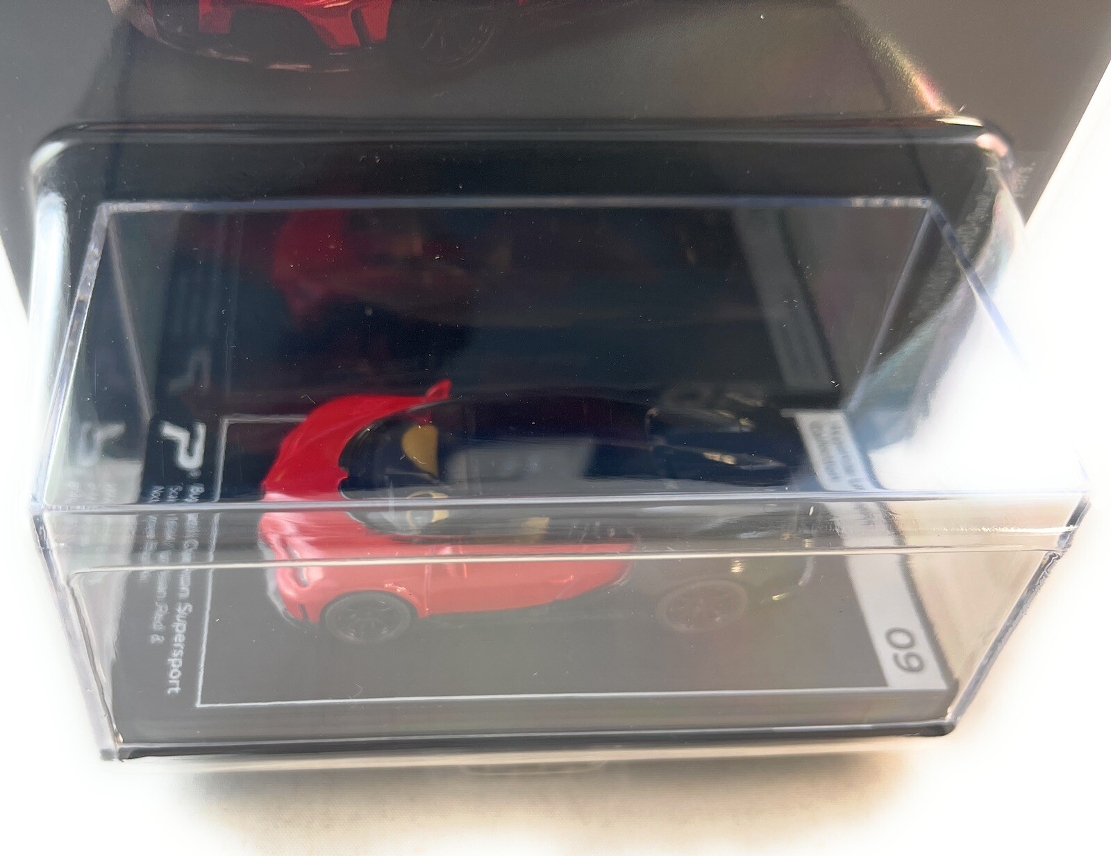 Bugatti Chiron Supersport Italian Red & Black 1:64 Model Car By PosterCars H09B