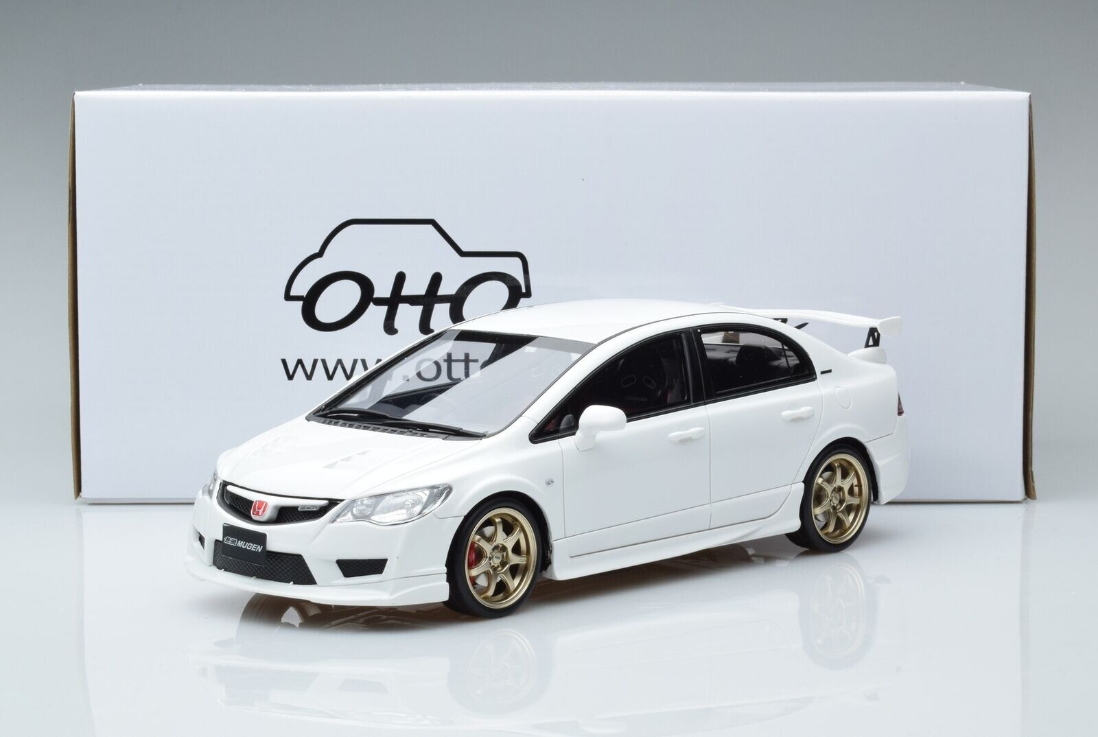 NEW 1:18 JDM Mugen Honda Civic Type R FD2 White Resin Model OTTOmobile Rare
