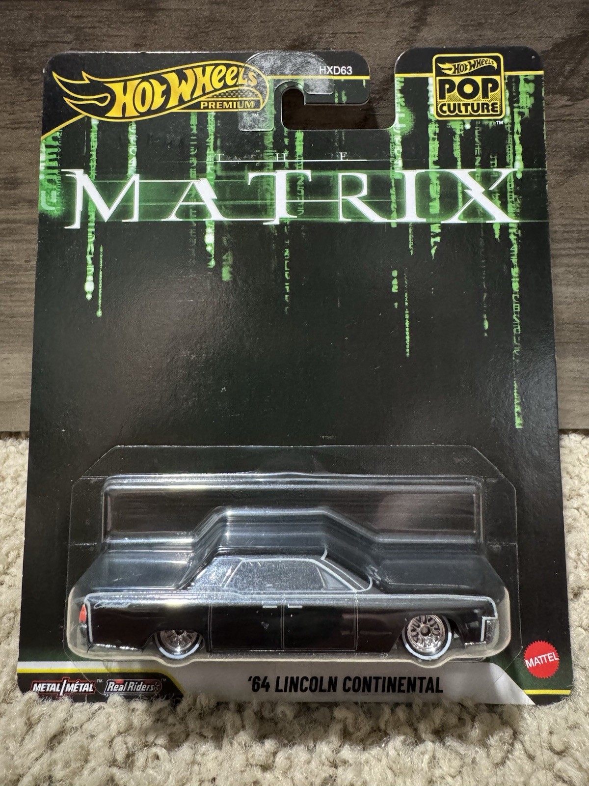 1 64 Hot Wheels Premium 2025 Pop Culture JHW89 MATRIX Lincoln Continental Black