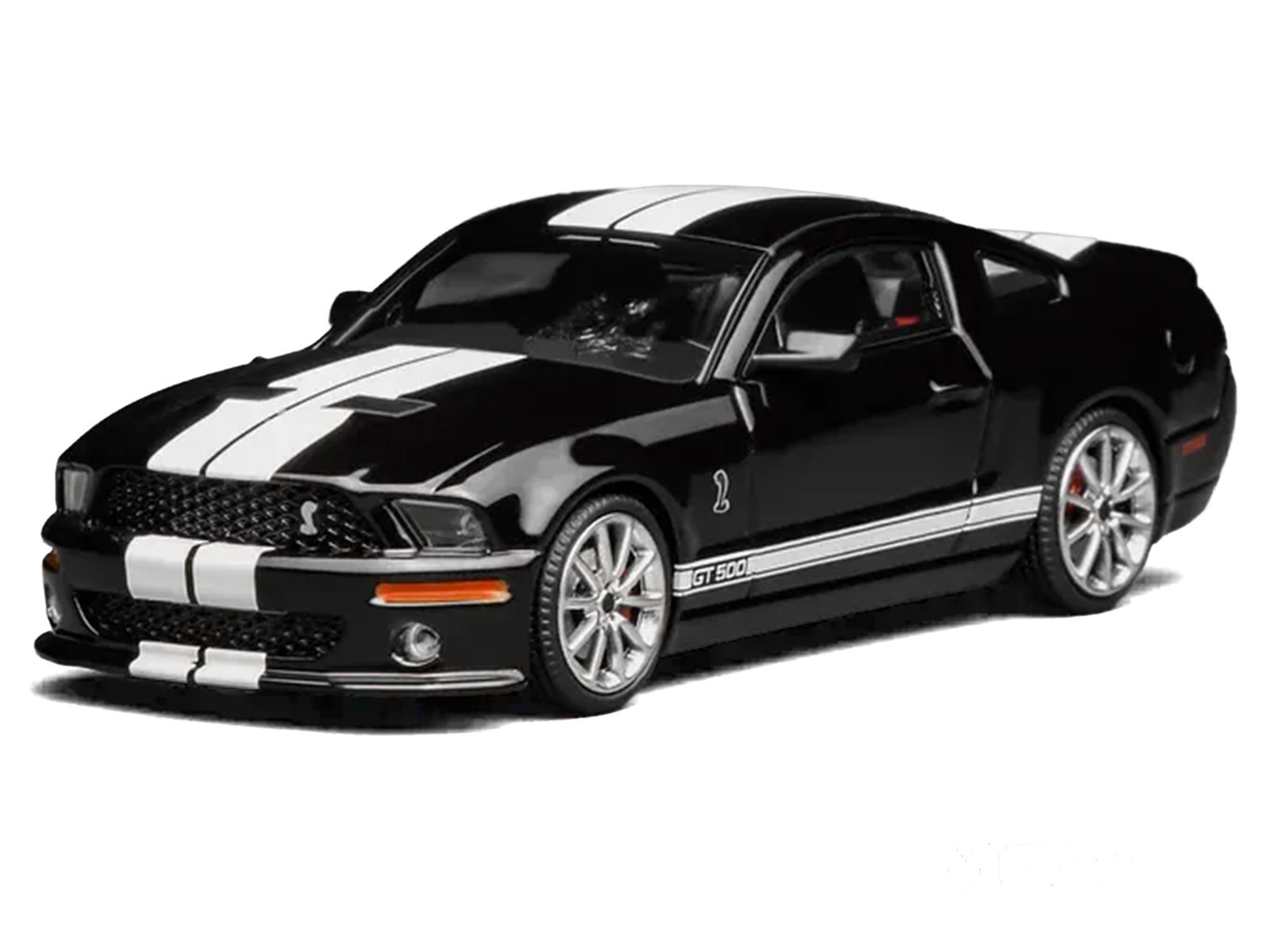 2007 FORD MUSTANG SHELBY GT500 BLACK 1/64 BY MOTORHELIX/GREENLIGHT 1251005B