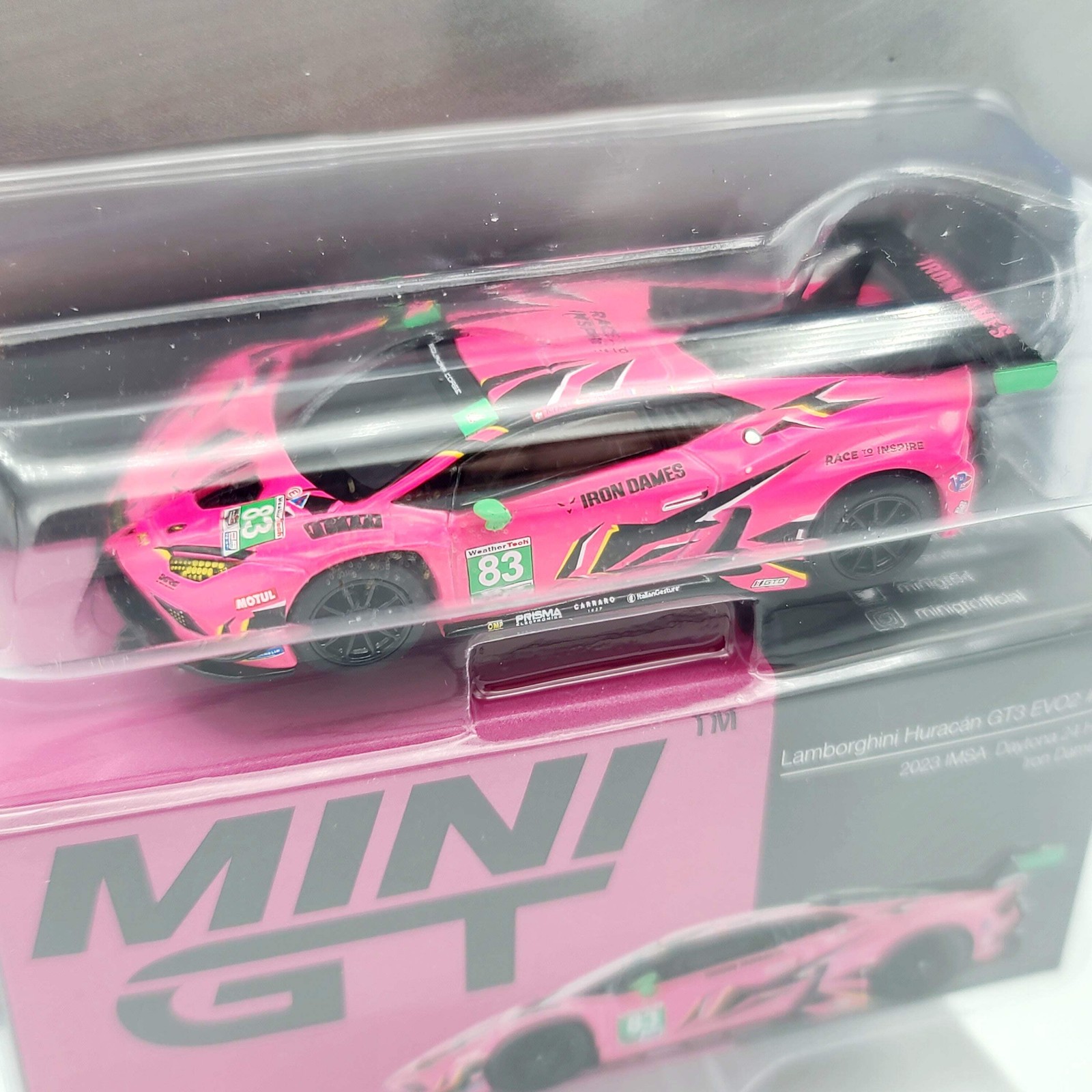 Mini GT Lamborghini Huracan GT3 EVO2 Iron Dames IMSA 2023 Daytona (Limited Ed)