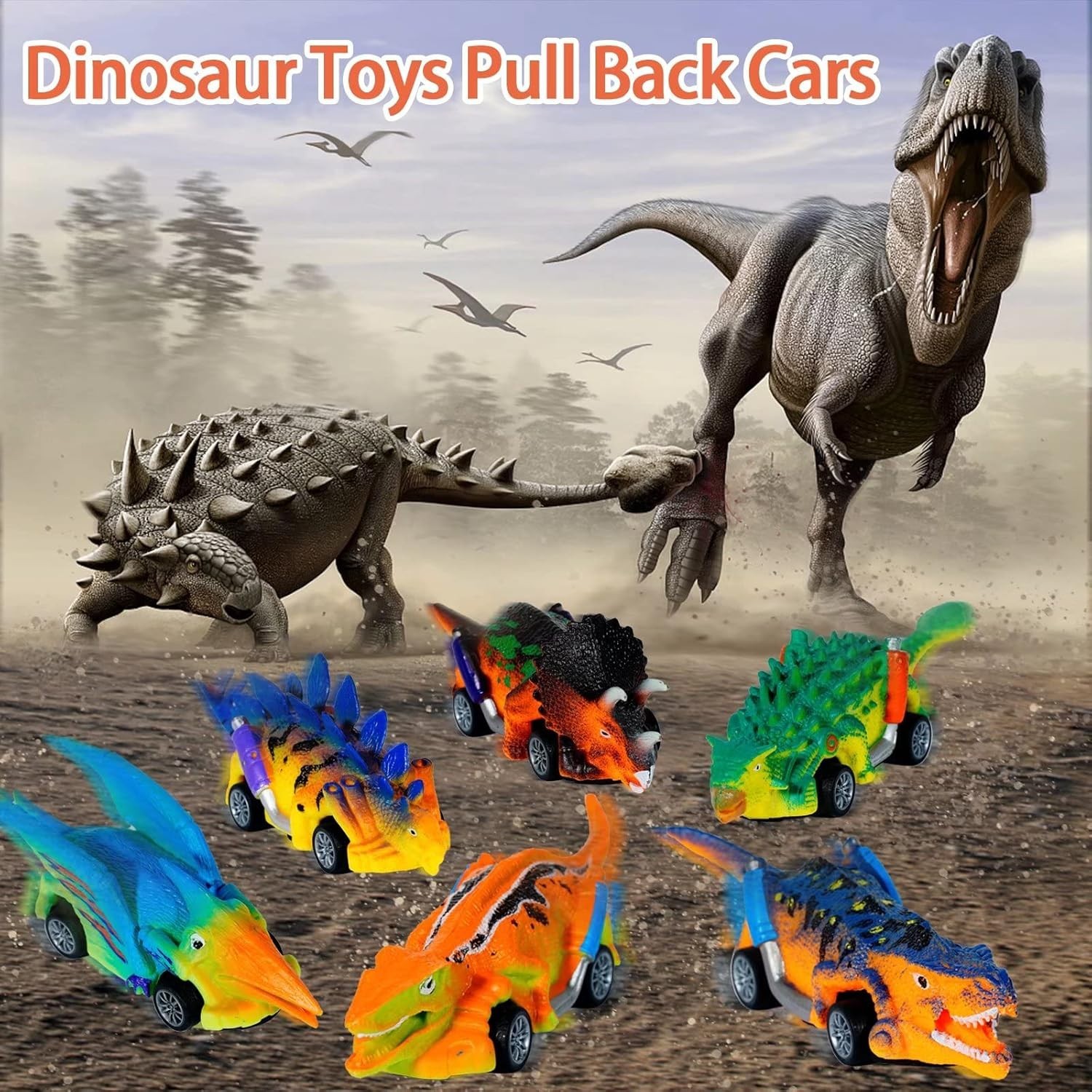 Exciting 6-Pack Dinosaur Toy Cars for Kids – Perfect Gift Set for Toddler Fun